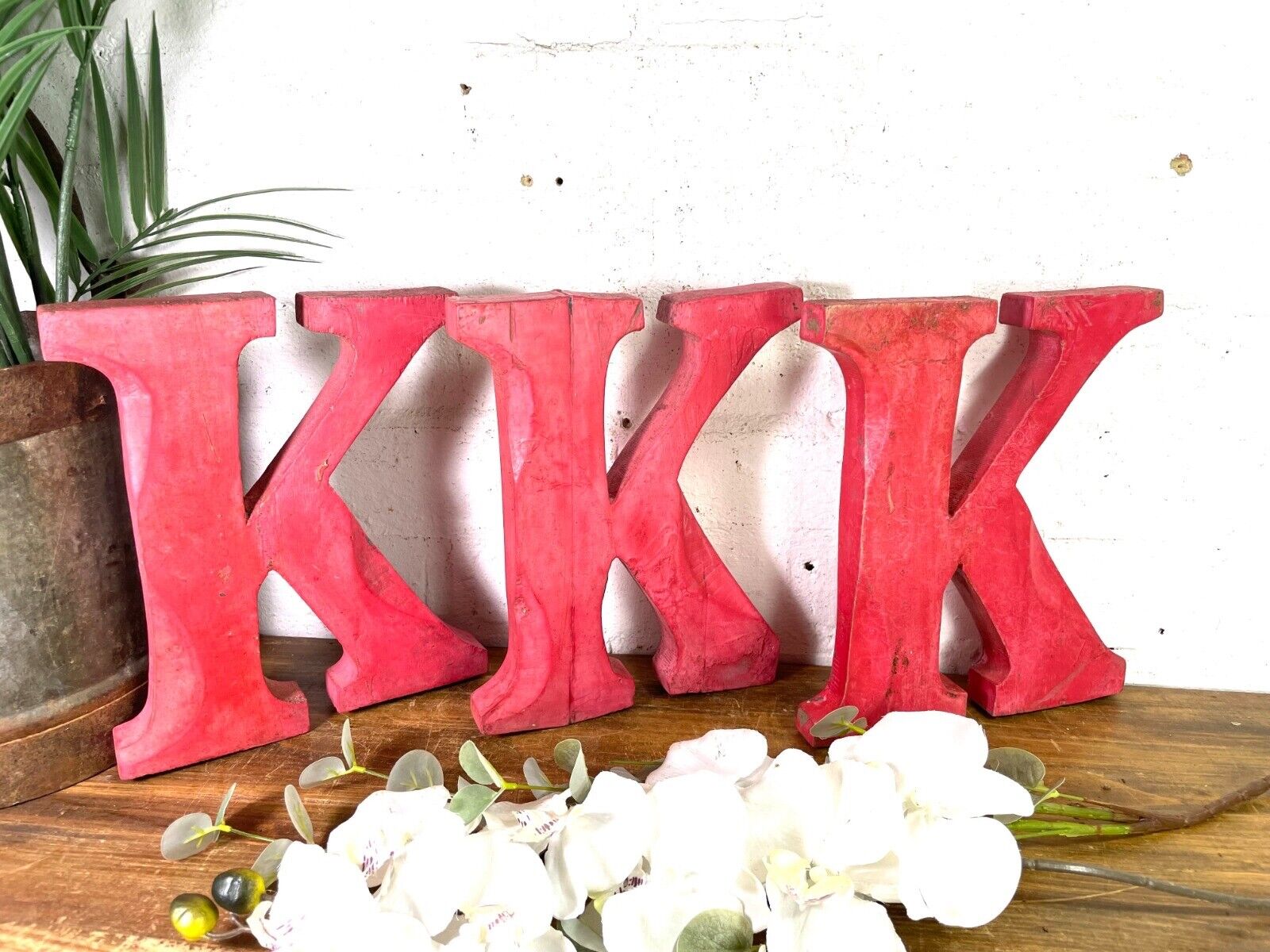 Letter  K Vintage Reclaimed Wooden Wall Letters