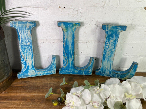 Letter L Vintage Reclaimed Wooden Wall Letters
