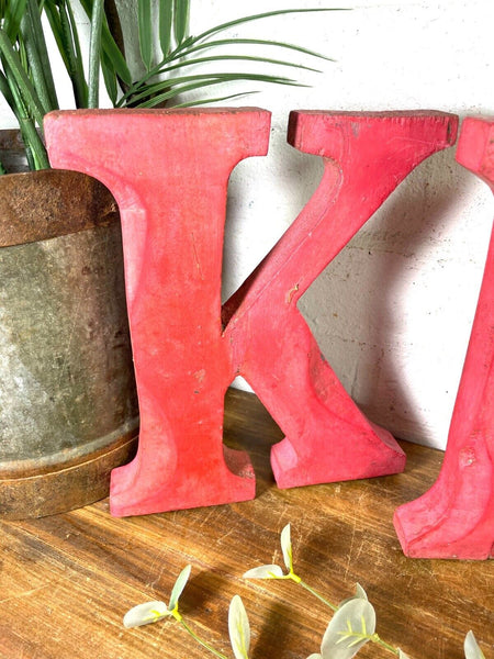 Letter  K Vintage Reclaimed Wooden Wall Letters