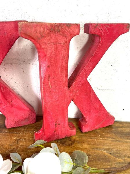 Letter  K Vintage Reclaimed Wooden Wall Letters