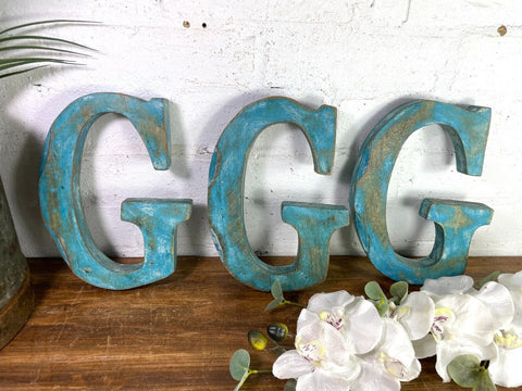 Letter G Vintage Reclaimed Wooden Wall Letters