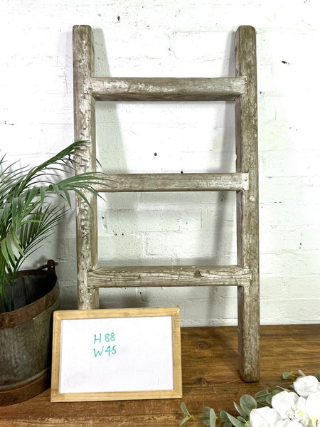 Vintage Rustic White Painted Wooden Boat Ladder Steps Home Decor