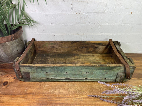 Vintage Green Wooden 1944 WW2 Military Box Tray Garden Planter Decor