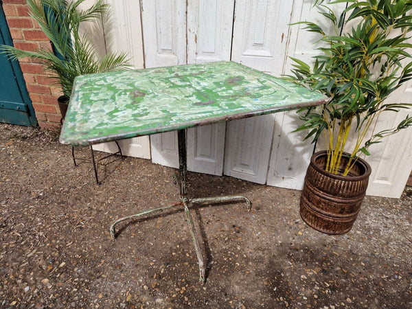 Vintage French Rustic Industrial Metal Tilting Bistro Café Garden Patio Table