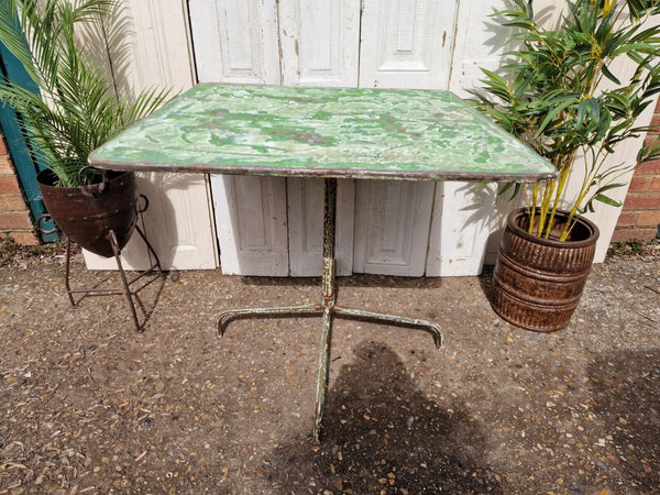 Vintage French Rustic Industrial Metal Tilting Bistro Café Garden Patio Table