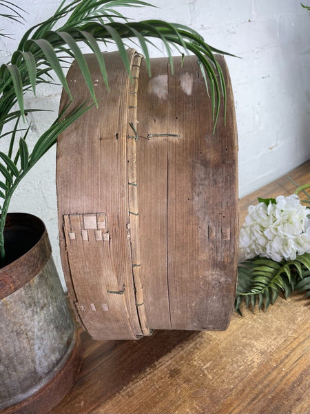 Vintage French Bentwood Agricultural Garden Potato Sieve Riddle Wall Decor