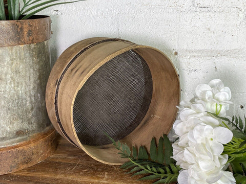 Vintage French Bentwood Agricultural Garden Potato Sieve Riddle Wall Decor