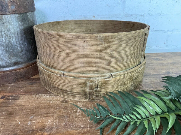 Vintage French Bentwood Agricultural Garden Potato Sieve Riddle Wall Decor