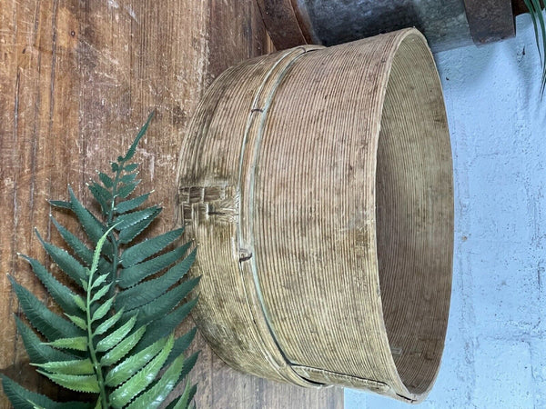 Vintage French Bentwood Agricultural Garden Potato Sieve Riddle Wall Decor