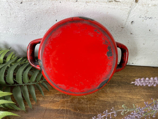 Vintage French European Enamel Wash Bowl Cooking Pot Tub Garden Herb Planter