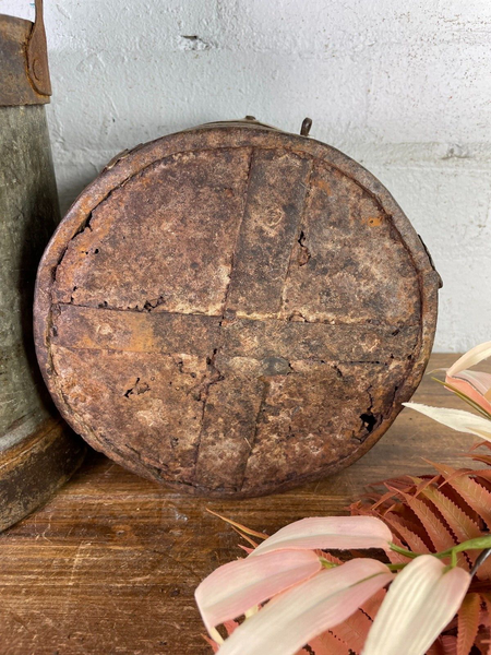 Antique 19th Century Riveted Iron Measuring Grain Pot Herb Planter Trinket Pot