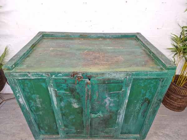 Large Vintage Indian Kitchen Island Sideboard Console Table Drinks Tv Cabinet