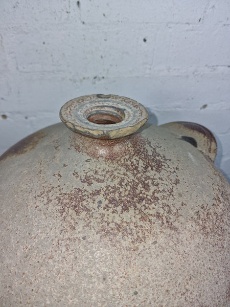Very Large French Stoneware Terracotta Walnut Oil Pitcher Confit Pot