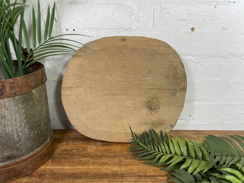 Vintage Antique Rustic French Round Herb Cutting Chopping Block Board Peel