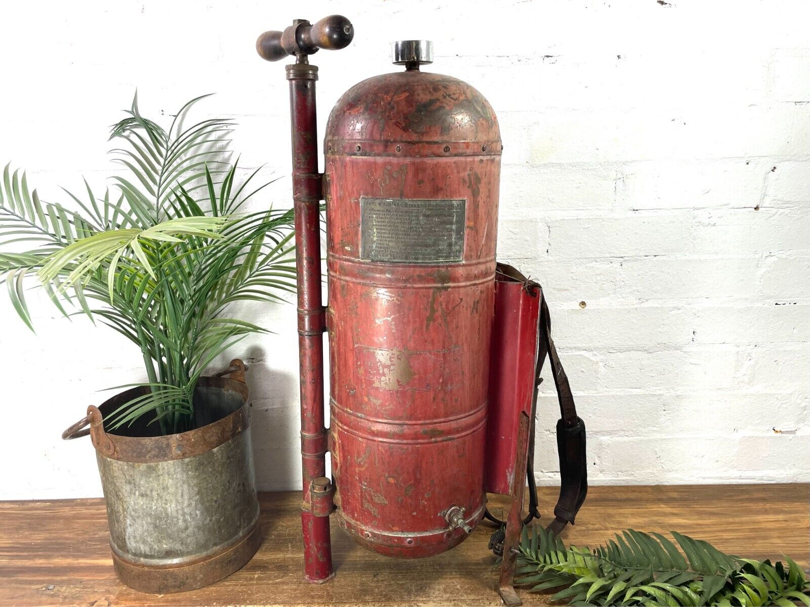 Vintage Antique Large French Rustic Copper Backpack Vineyard Weed Sprayer
