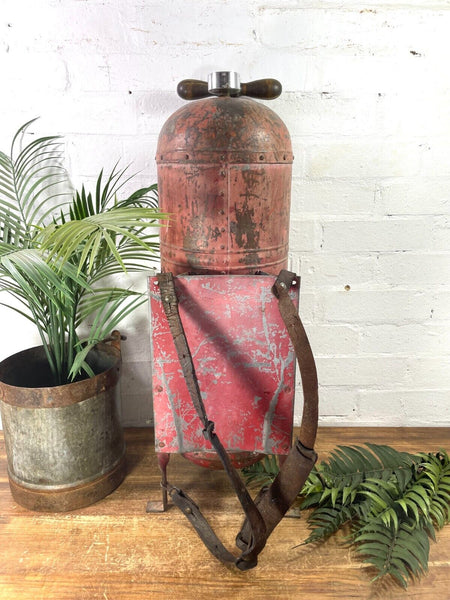 Vintage Antique Large French Rustic Copper Backpack Vineyard Weed Sprayer