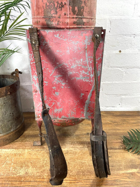 Vintage Antique Large French Rustic Copper Backpack Vineyard Weed Sprayer