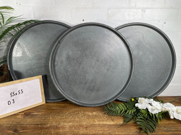 Large Round Industrial Vintage Rustic Zinc Galvanised Metal Serving Drinks Tray