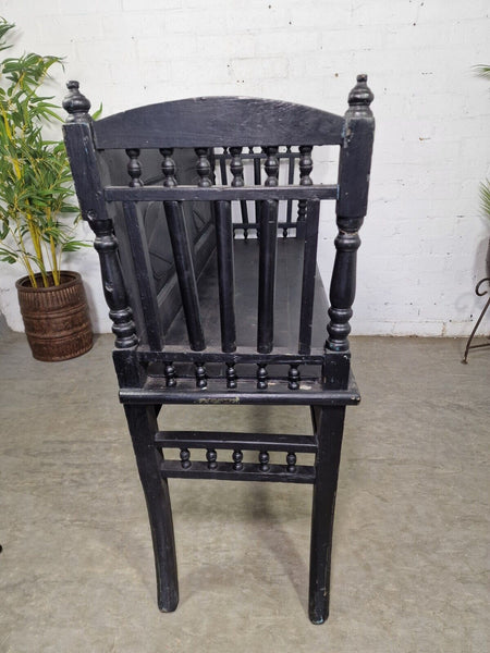 Antique Anglo Indian Colonial Hardwood Hand Carved Settle Bench Hallway Seat