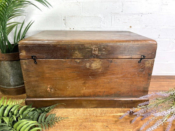 Antique Indian Colonial Hardwood Campaign Writing Box Chest
