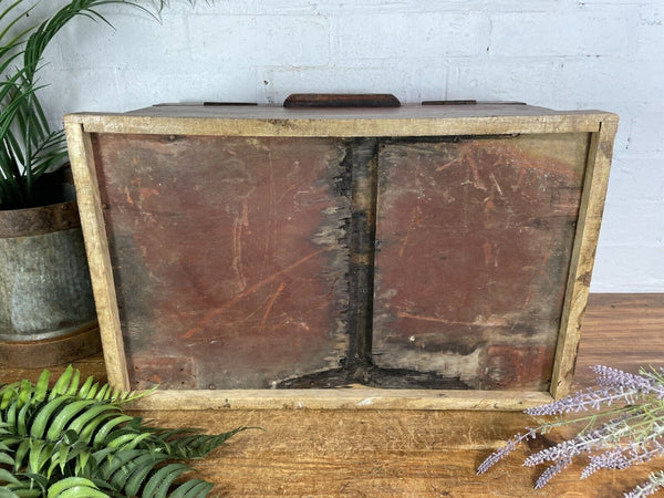 Antique Indian Colonial Hardwood Campaign Writing Box Chest