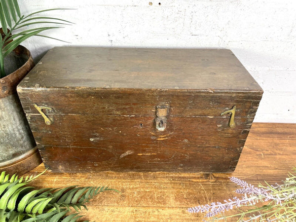 Antique Hardwood Indian Colonial Military Storage Trinket Box