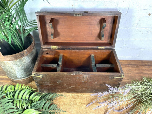 Antique Hardwood Indian Colonial Military Storage Trinket Box