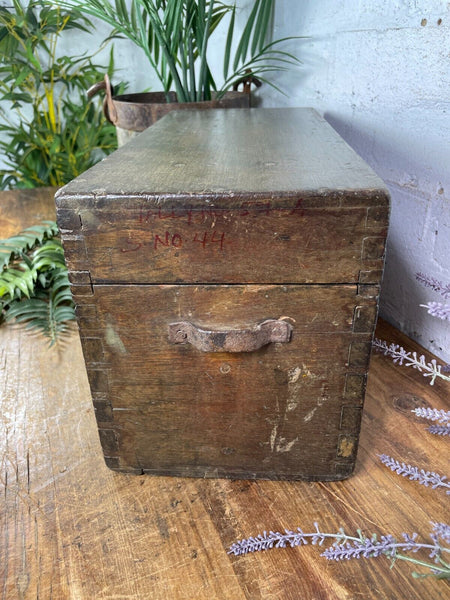 Antique Hardwood Indian Colonial Military Storage Trinket Box