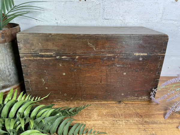 Antique Hardwood Indian Colonial Military Storage Trinket Box