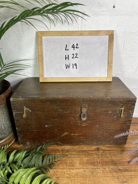 Antique Hardwood Indian Colonial Military Storage Trinket Box