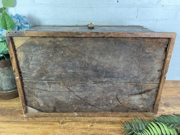 Antique Indian Colonial Military Engineers Hardwood Campaign Chest Trunk