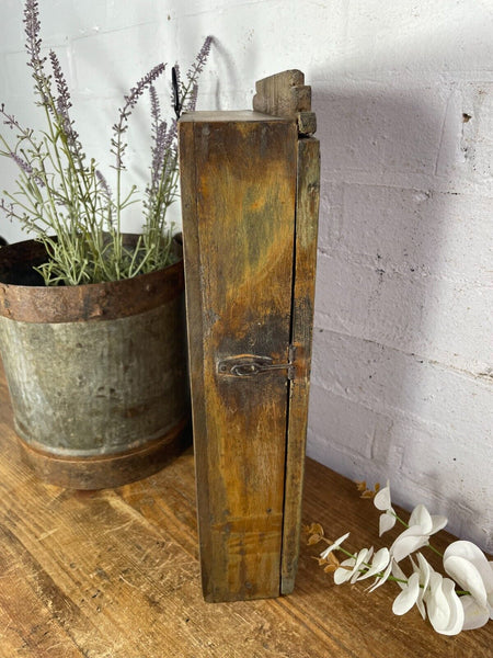 Vintage Rustic Indian Wooden Glazed Shop Display Bathroom Kitchen Wall Cabinet