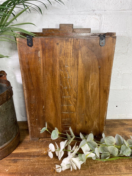 Vintage Rustic Indian Wooden Glazed Shop Display Bathroom Kitchen Wall Cabinet