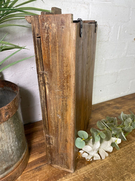 Vintage Rustic Indian Wooden Glazed Shop Display Bathroom Kitchen Wall Cabinet