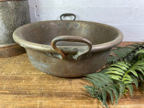 Large Antique Vintage Heavy Duty French Copper Jam Making Pot