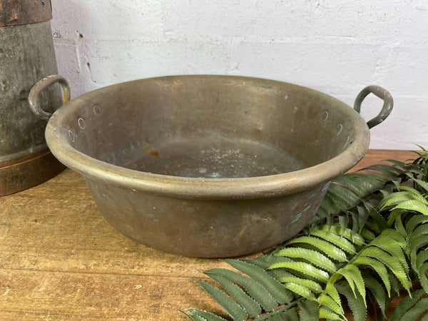 Large Antique Vintage Heavy Duty French Copper Jam Making Pot