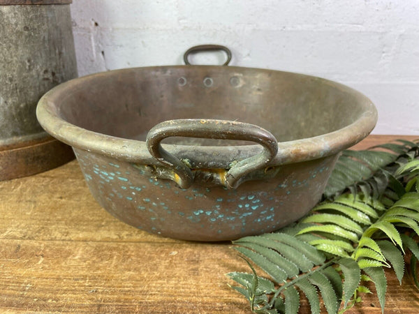 Large Antique Vintage Heavy Duty French Copper Jam Making Pot