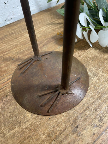 Rustic Reclaimed Handmade Metal Crane Flamingo Herring Garden Sculpture Ornament