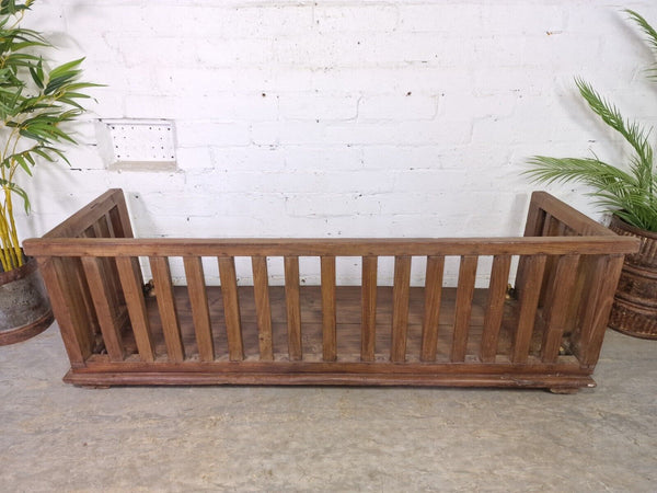 Vintage Antique Indian Hardwood Two Seater  Garden Patio Swing Bench Seat