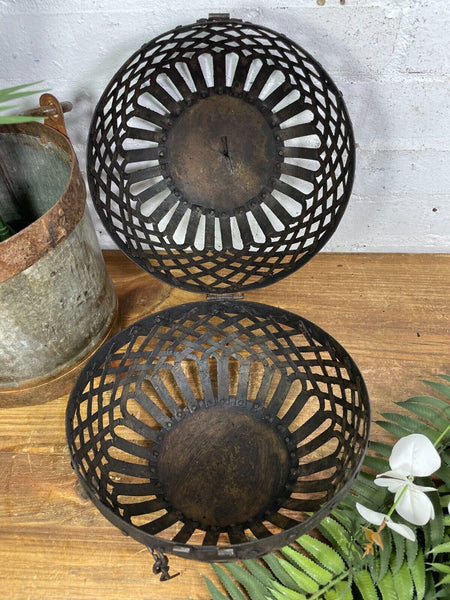 Rustic Handmade Metal Lattice Hanging Ball Candle Lantern
