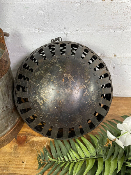 Rustic Handmade Metal Lattice Hanging Ball Candle Lantern