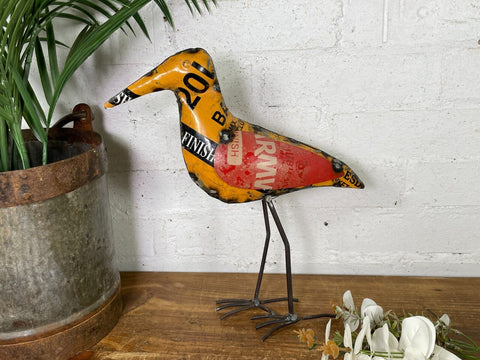 Hand Made Reclaimed Recycled Metal Oil Drum Paint Tin Bird  Sculpture Garden