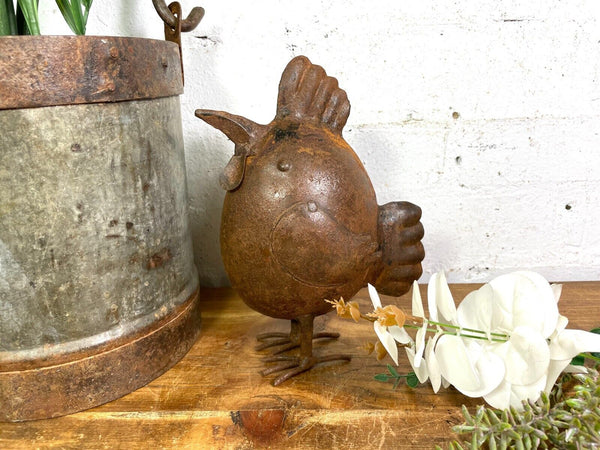 Rustic Rusty Reclaimed Recycled Metal Oil Drum Paint Tin Bird  Sculpture Garden