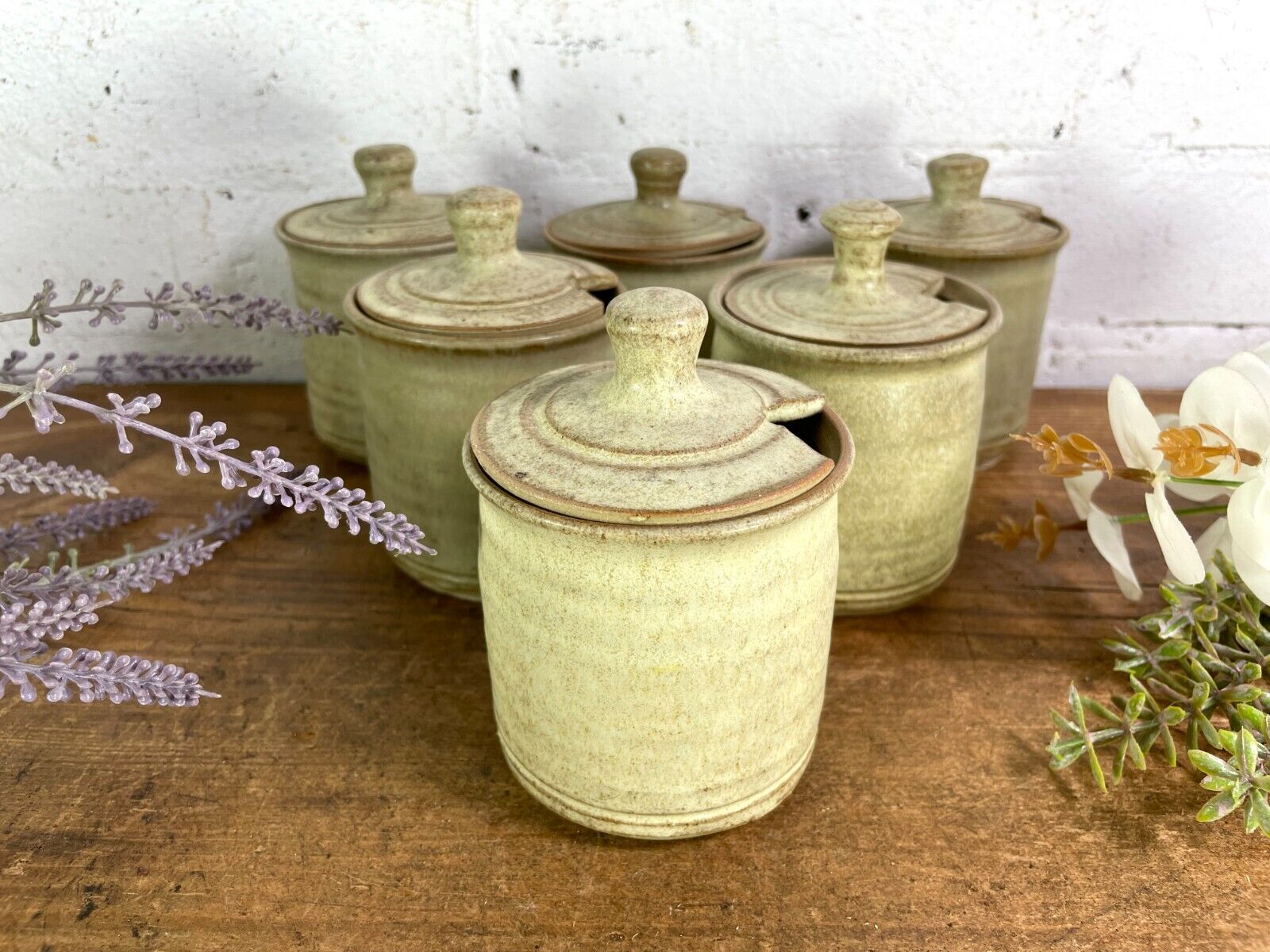 Vintage Cornish Rashleigh Stoneware Ceramic Pottery Sauce Condiments Mustard Pot