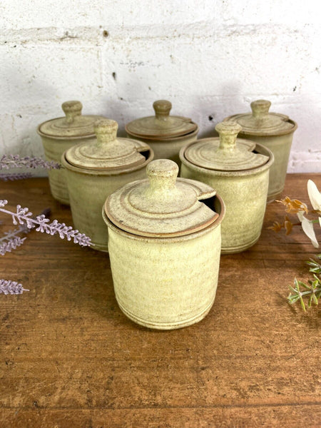 Vintage Cornish Rashleigh Stoneware Ceramic Pottery Sauce Condiments Mustard Pot