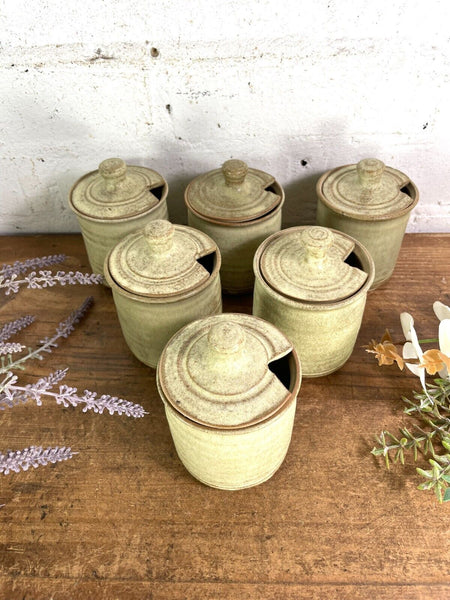 Vintage Cornish Rashleigh Stoneware Ceramic Pottery Sauce Condiments Mustard Pot