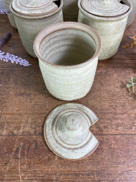 Vintage Cornish Rashleigh Stoneware Ceramic Pottery Sauce Condiments Mustard Pot