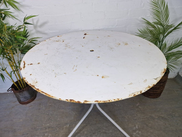 Vintage French Large Round Bistro Garden Patio Table
