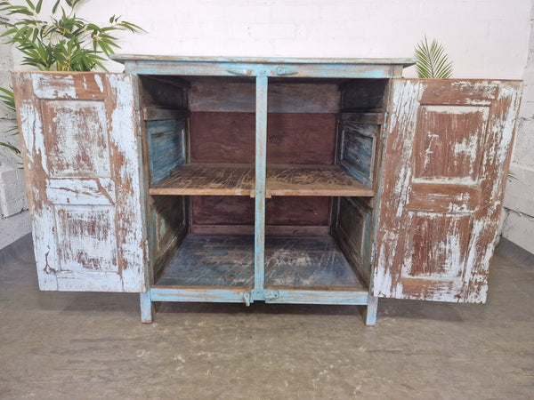 Large Vintage Indian Kitchen Island Sideboard Console Table Drinks Tv Cabinet