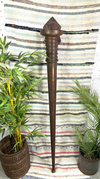 Large Rustic Reclaimed Metal Medieval Torche Torch Candle Holder Wedding Prop